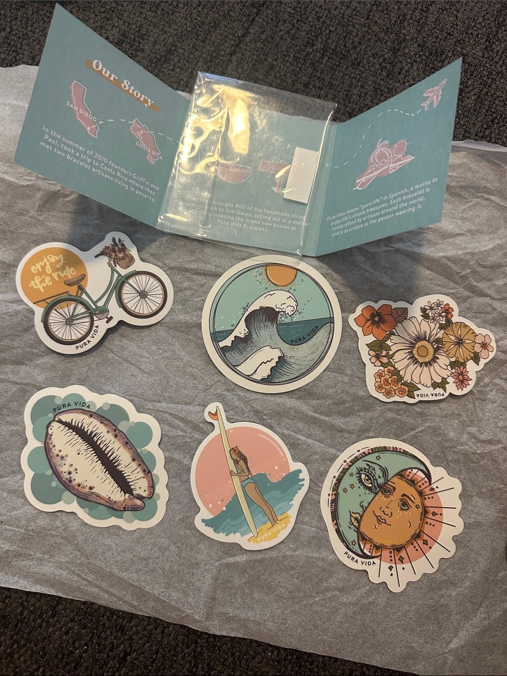 NWT Pura Vida Multicolored Sticker Set of 6